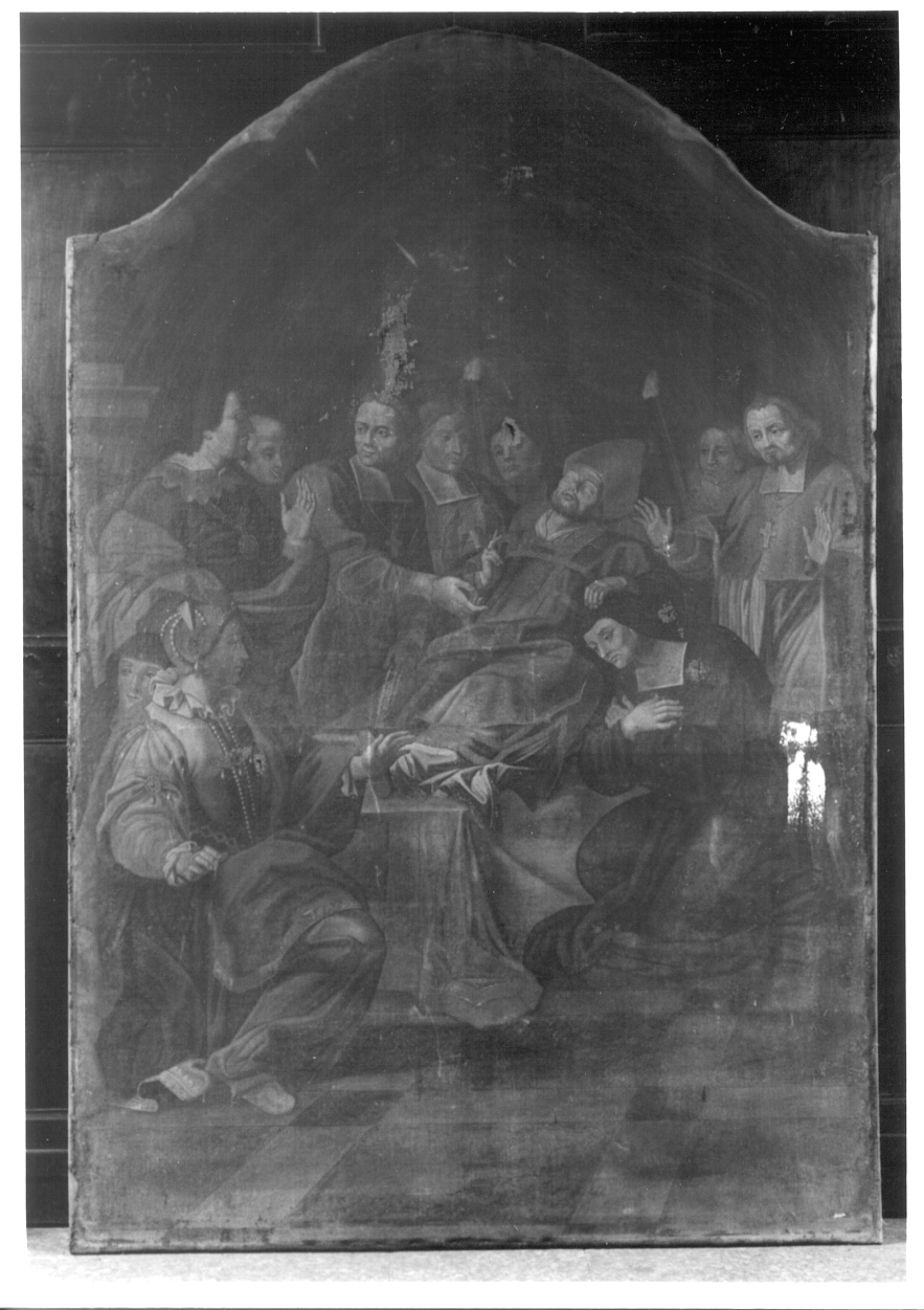 morte di Santo vescovo (dipinto, opera isolata) - ambito piemontese (ultimo quarto sec. XVII)