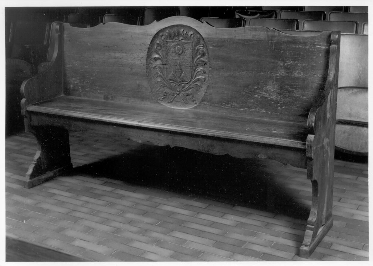 panca con schienale, opera isolata - ambito biellese (seconda metà, seconda metà sec. XVIII, sec. XIX)