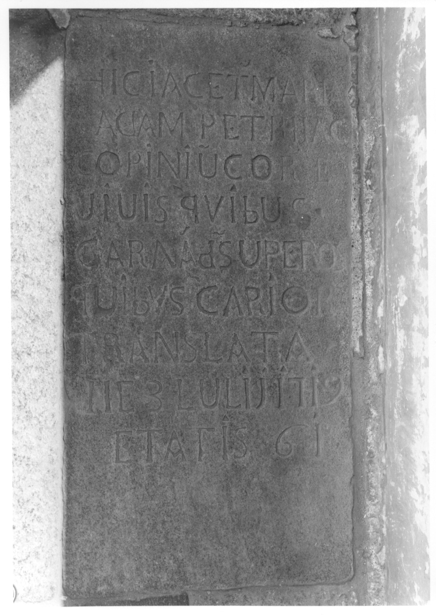 lapide tombale, opera isolata - ambito biellese (primo quarto sec. XVIII)