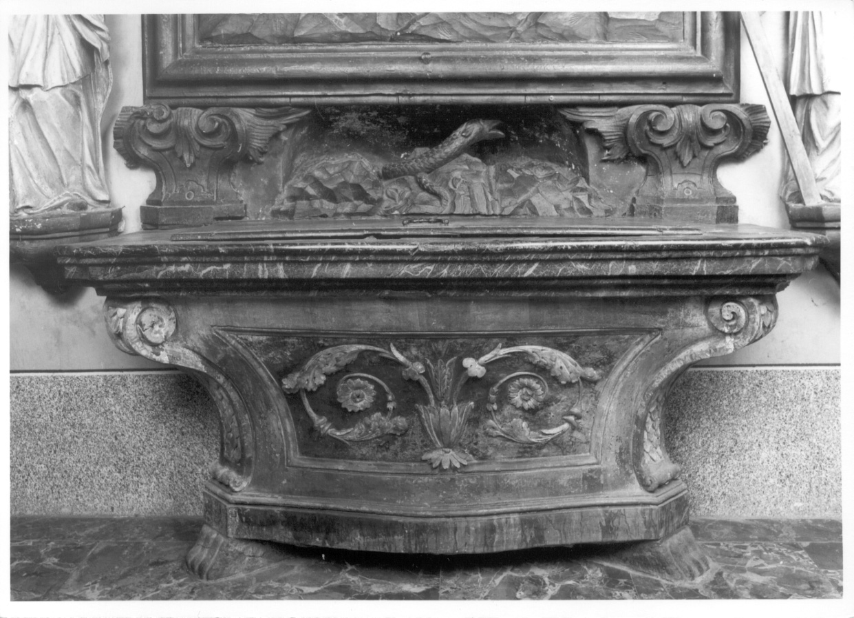 fonte battesimale, opera isolata di Ferrandi Giuseppe (ultimo quarto sec. XVIII)