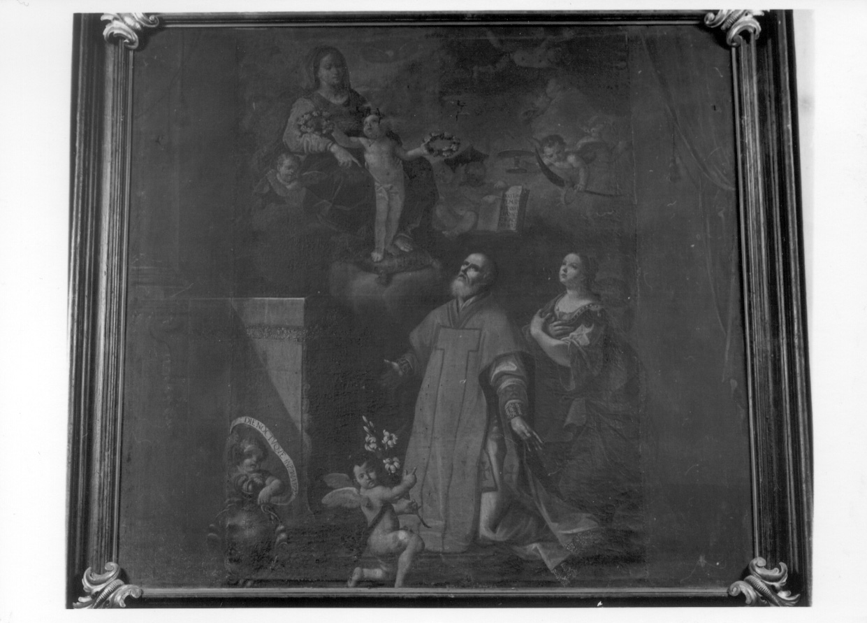 apparizione della Madonna con Bambino a San Filippo Neri e Sant'Agata (dipinto, opera isolata) - ambito romano (secondo quarto sec. XVIII)