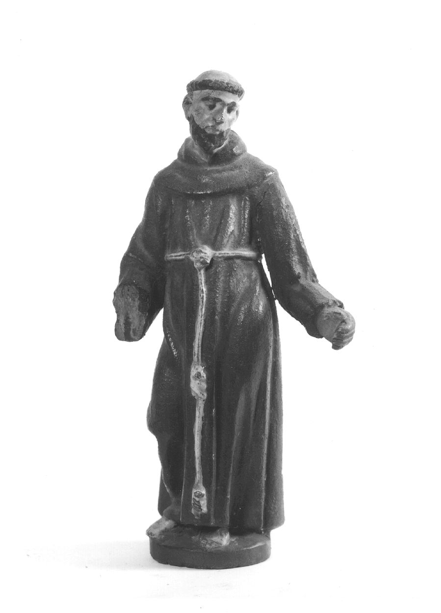 San Francesco d'Assisi (statuetta, elemento d'insieme) - bottega piemontese (metà sec. XVII)