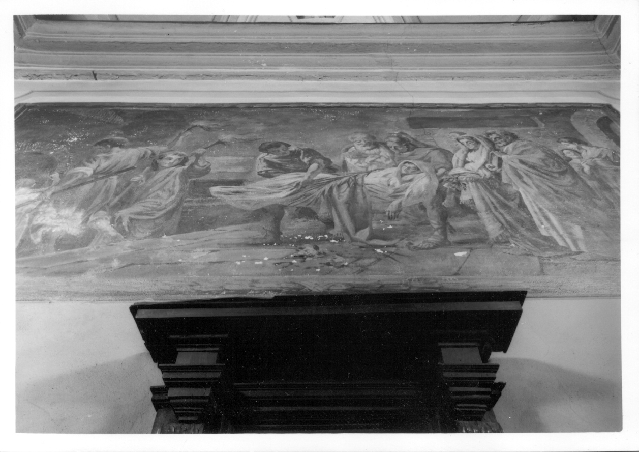 sepoltura di San Lorenzo (dipinto, opera isolata) di Tos Cesare (prima metà sec. XX)