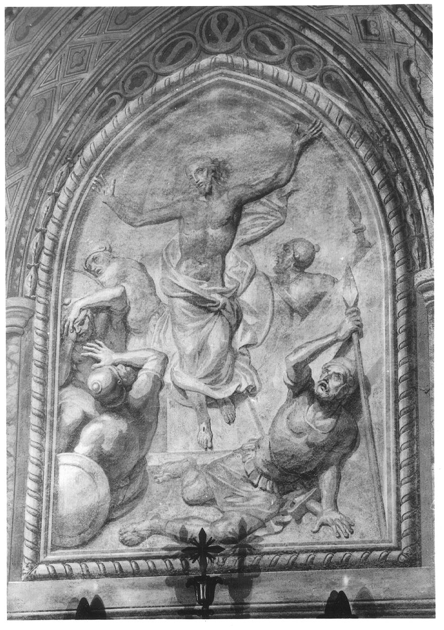 resurrezione di Cristo (decorazione pittorica, elemento d'insieme) di Sevesi Fabrizio, Fea Pietro, Zerbino Matteo, Zelmini Vittore (secondo quarto sec. XIX)