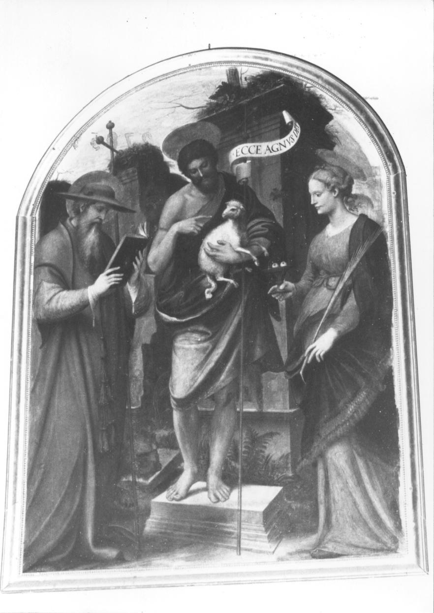 San Girolamo, San Giovanni Battista e Santa Lucia (dipinto, opera isolata) - ambito piemontese (fine sec. XVI)