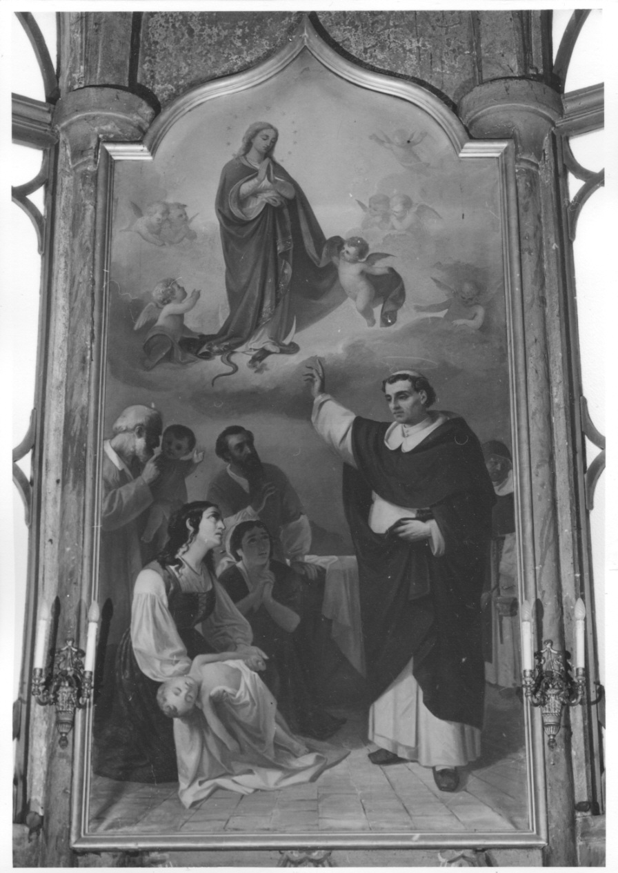 Immacolata Concezione con il Beato Agostino de Fango e devoti (dipinto, opera isolata) di Ciardi L (seconda metà sec. XIX)