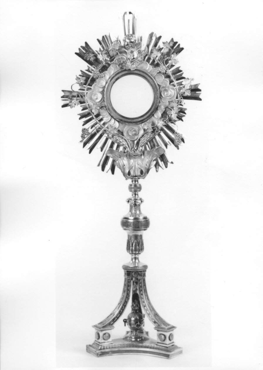 ostensorio - a raggiera, opera isolata di Baglione Michele Angelo (primo quarto sec. XIX)