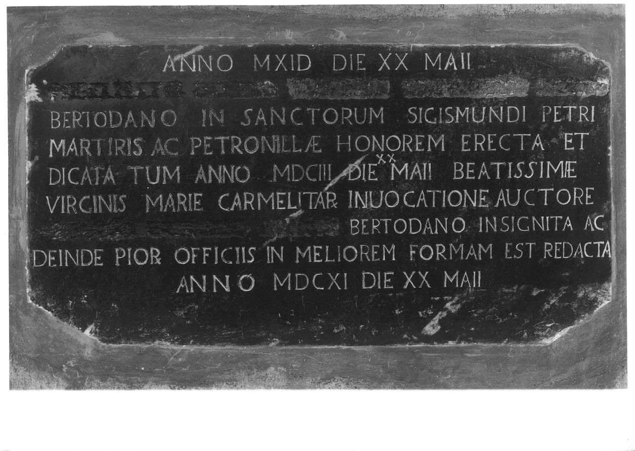 lapide documentaria, opera isolata - ambito piemontese (primo quarto sec. XVII)