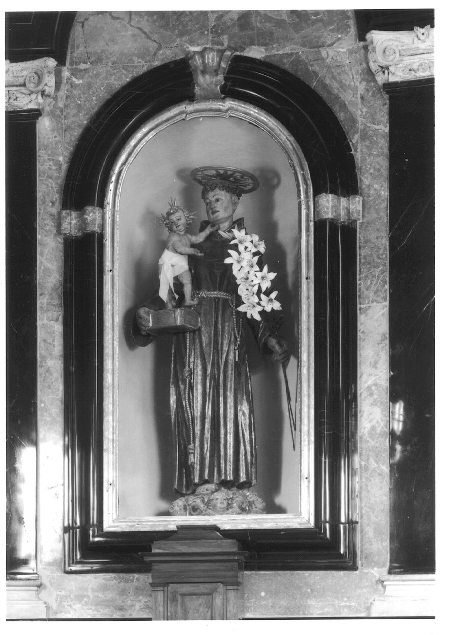 Sant'Antonio da Padova (statua, elemento d'insieme) - ambito milanese (seconda metà sec. XVII)