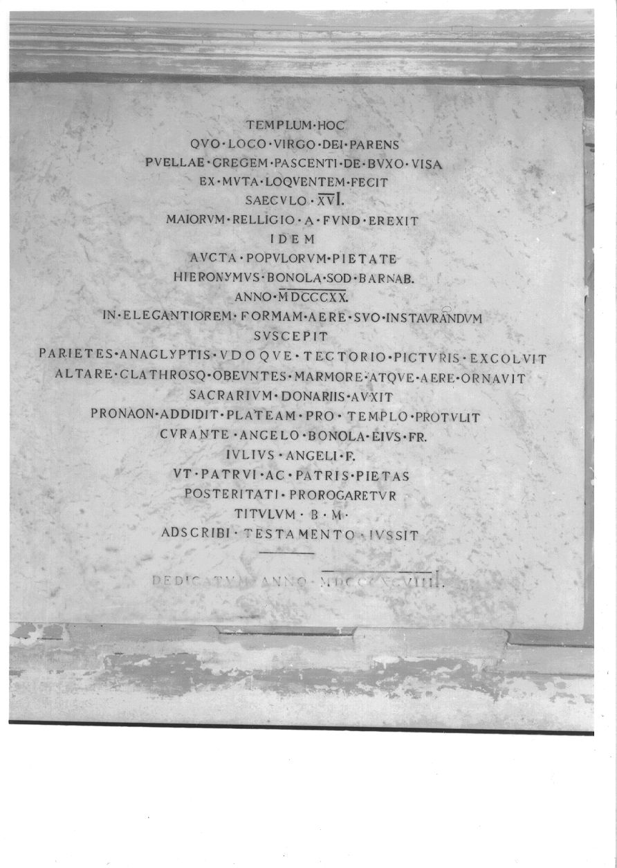 lapide documentaria, opera isolata - ambito novarese (fine sec. XIX)