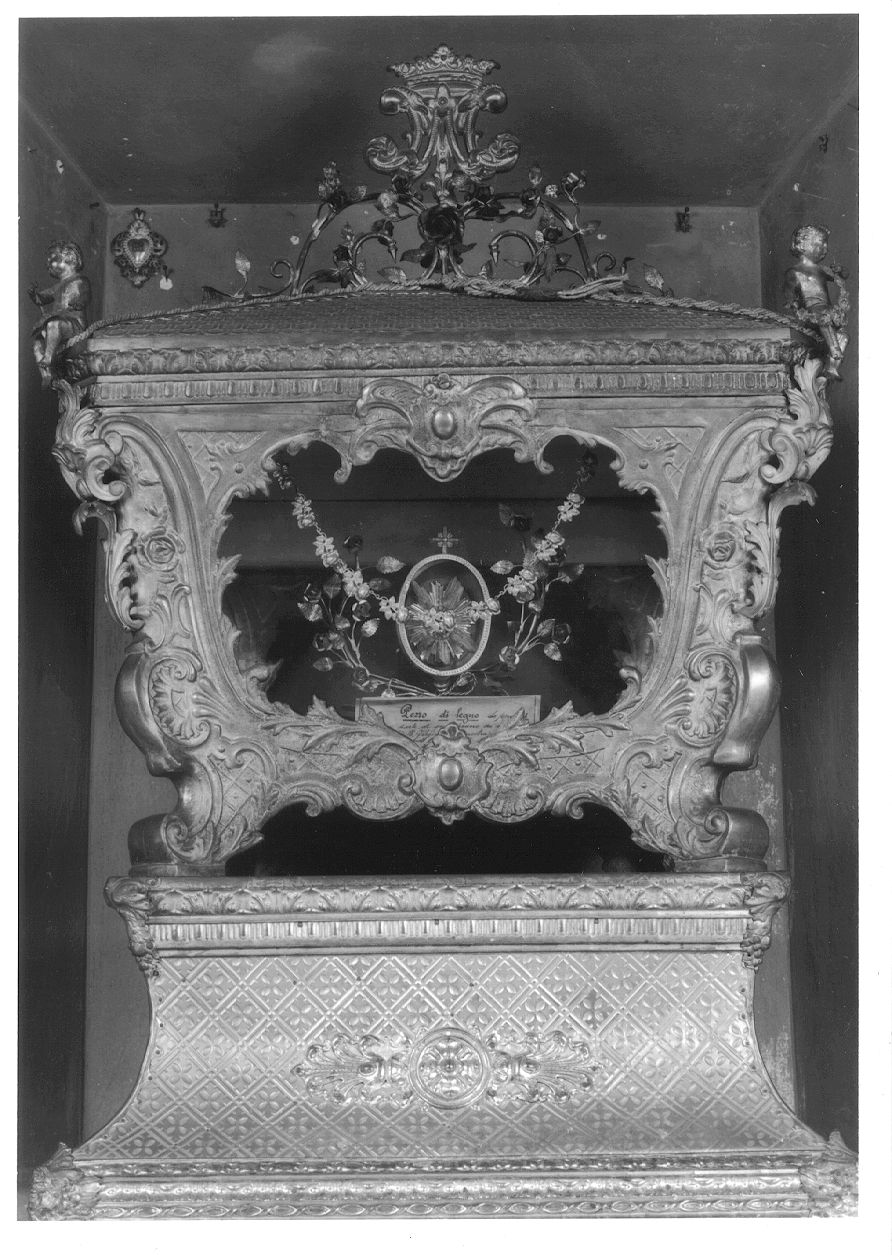 reliquiario a teca - a urna, opera isolata - ambito novarese (secondo quarto sec. XIX)