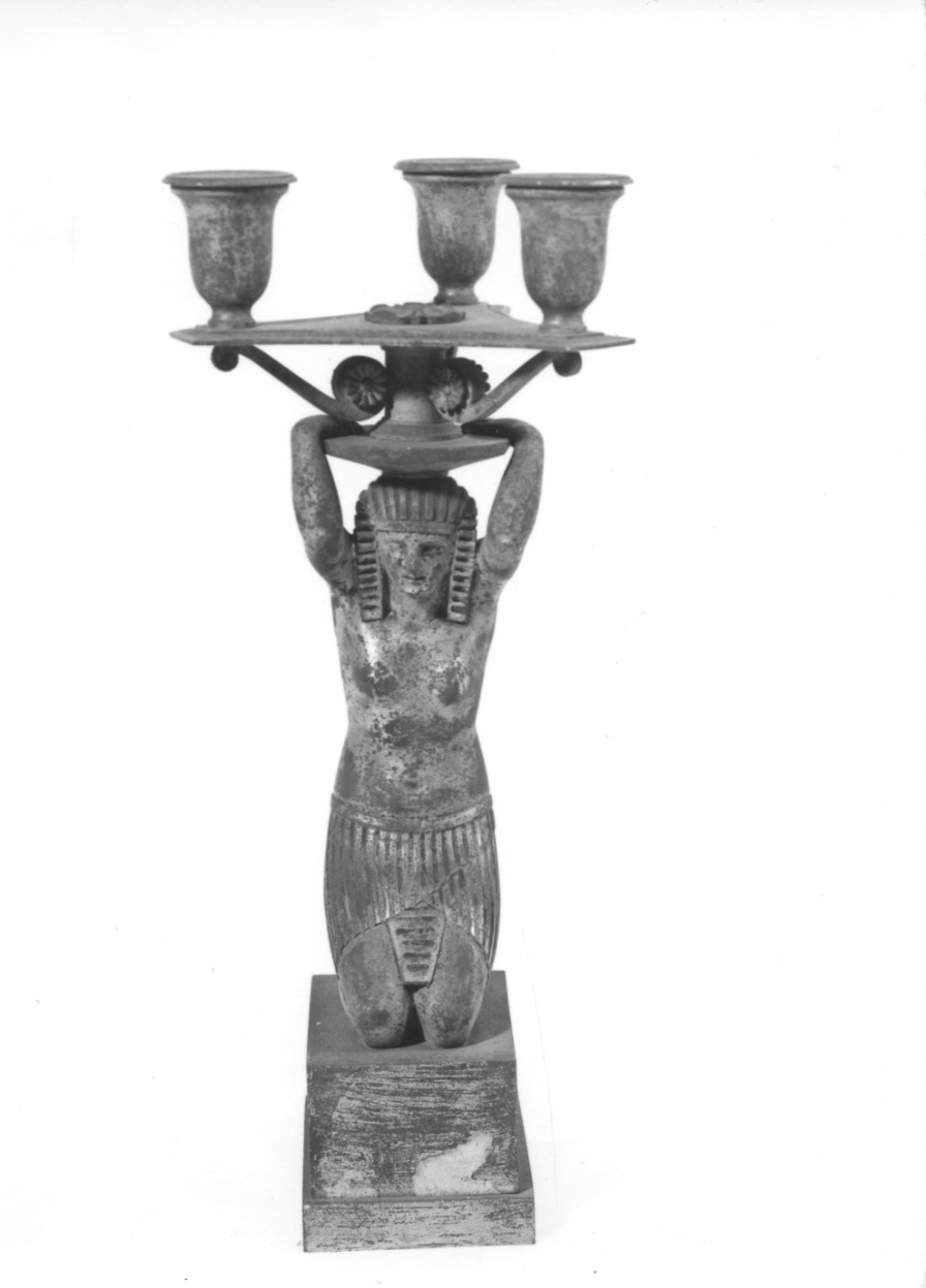 egiziano inginocchiato (candelabro, serie) - ambito francese (?) (primo quarto sec. XIX)