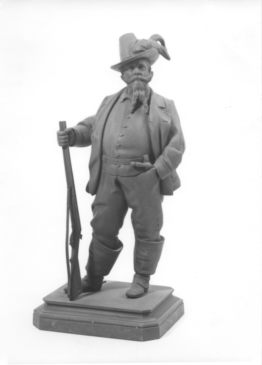 Re cacciatore, ritratto di Vittorio Emanuele II di Savoia (statua, opera isolata) di Pandiani Giovanni (seconda metà sec. XIX)