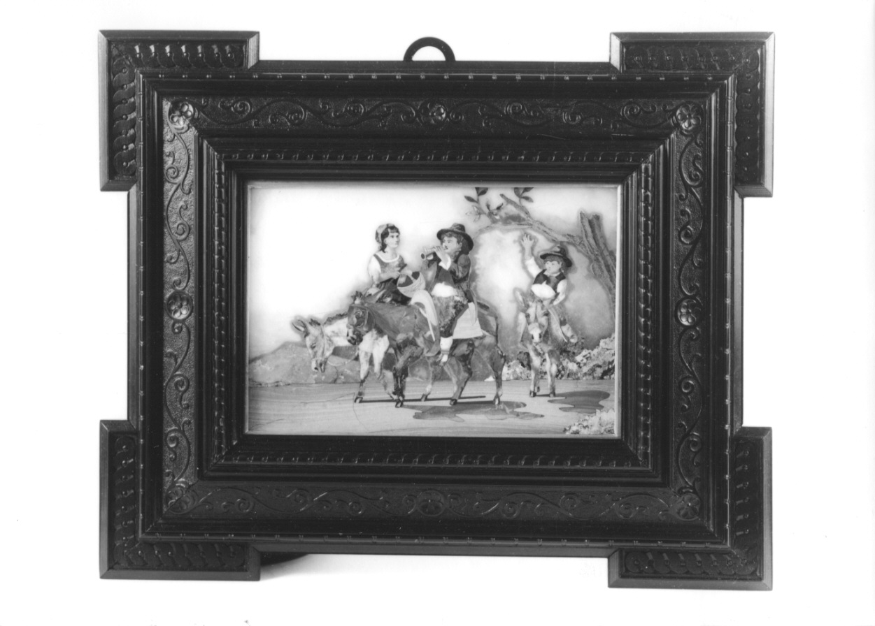 scena campestre con figure (decorazione musiva, opera isolata) - manifattura fiorentina (seconda metà sec. XIX)