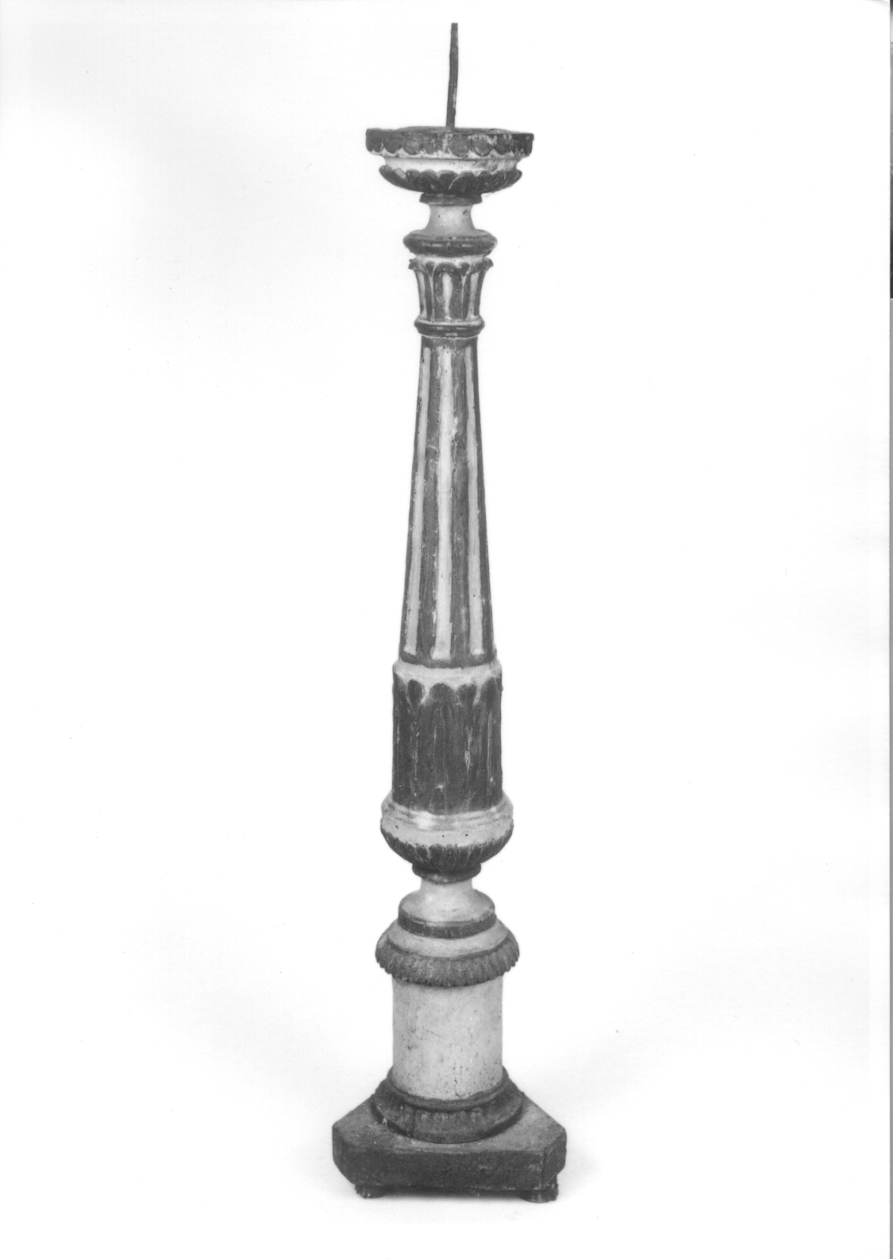 candeliere d'altare, opera isolata - ambito ligure-piemontese (metà sec. XIX)