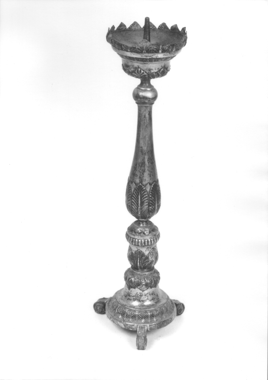 candeliere d'altare, serie di Tribocco Pietro (secondo quarto sec. XIX)