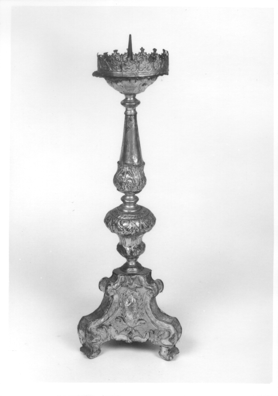 candeliere d'altare, serie - ambito ligure-piemontese (seconda metà sec. XIX)