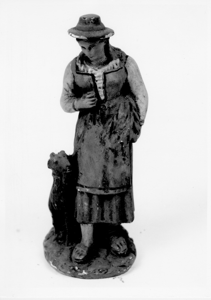 pastorella (statuetta di presepio, opera isolata) - ambito ligure-piemontese (sec. XIX)