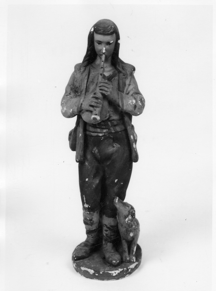 zampognaro (statuetta di presepio, opera isolata) - ambito ligure-piemontese (sec. XIX)