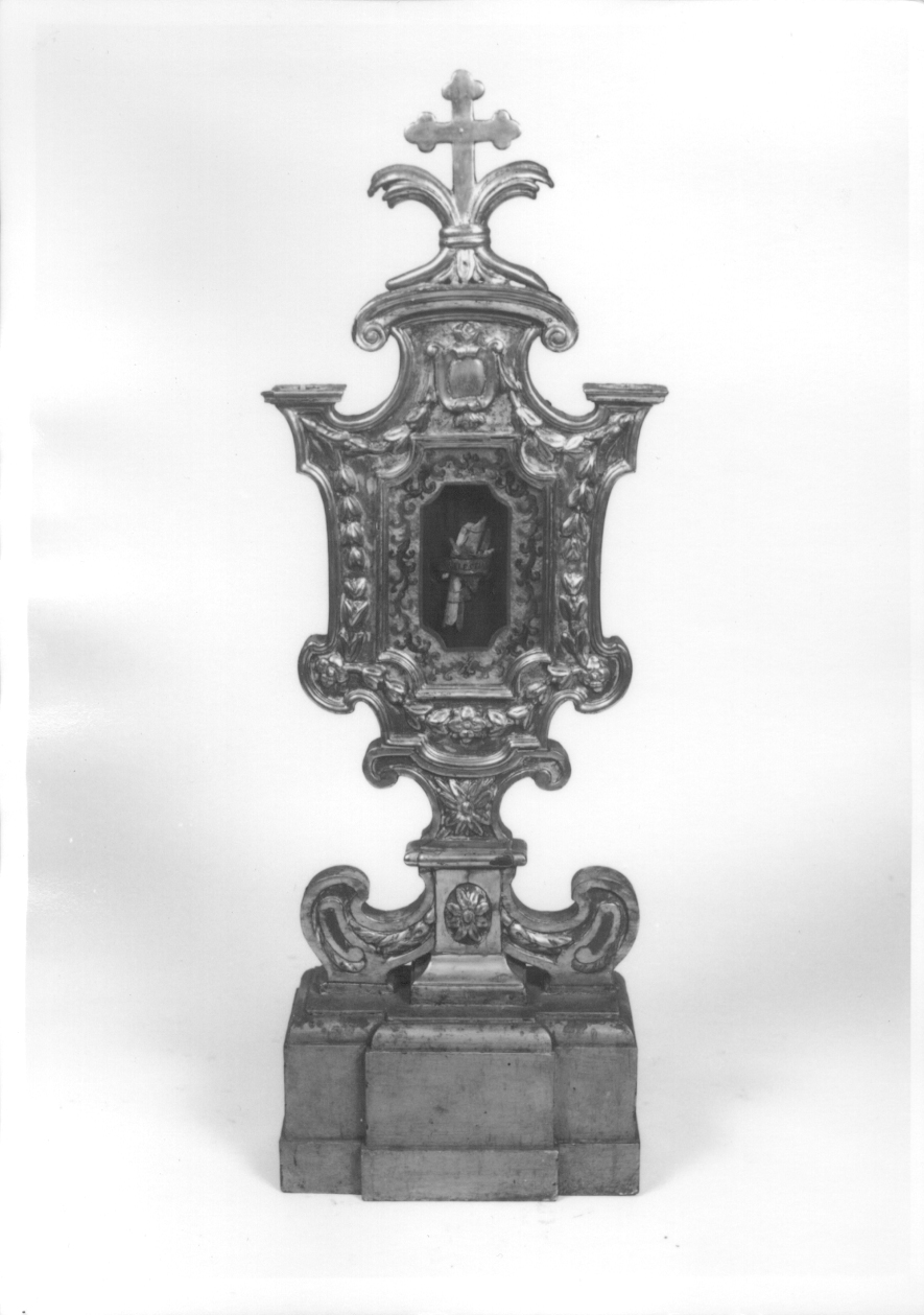 reliquiario - a tabella, serie - ambito piemontese (seconda metà sec. XVIII)