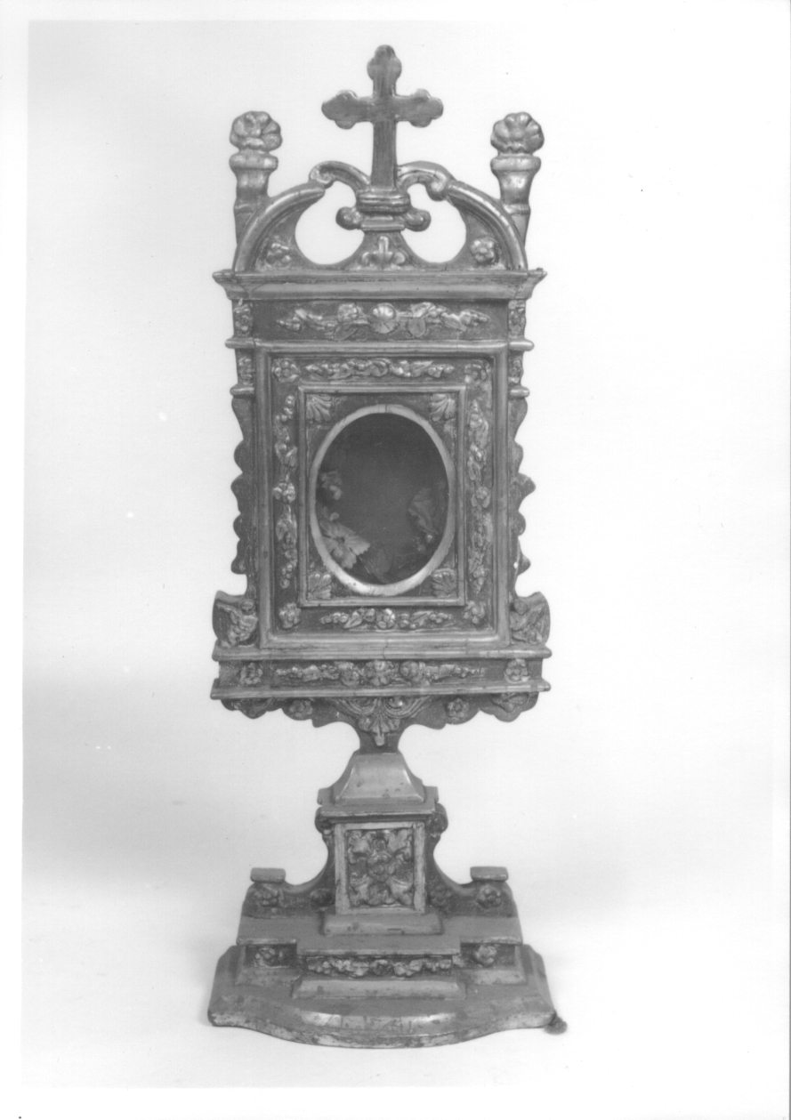 reliquiario - a tabella, serie - ambito piemontese (seconda metà sec. XVIII)