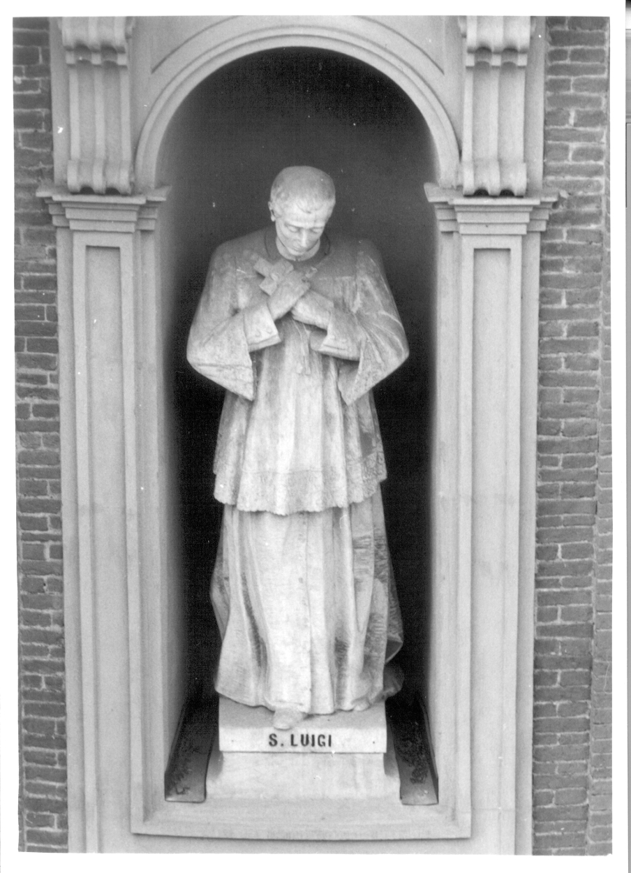 San Luigi Gonzaga (statua, opera isolata) di Melchiorre Luigi - ambito valenzano (inizio sec. XX)