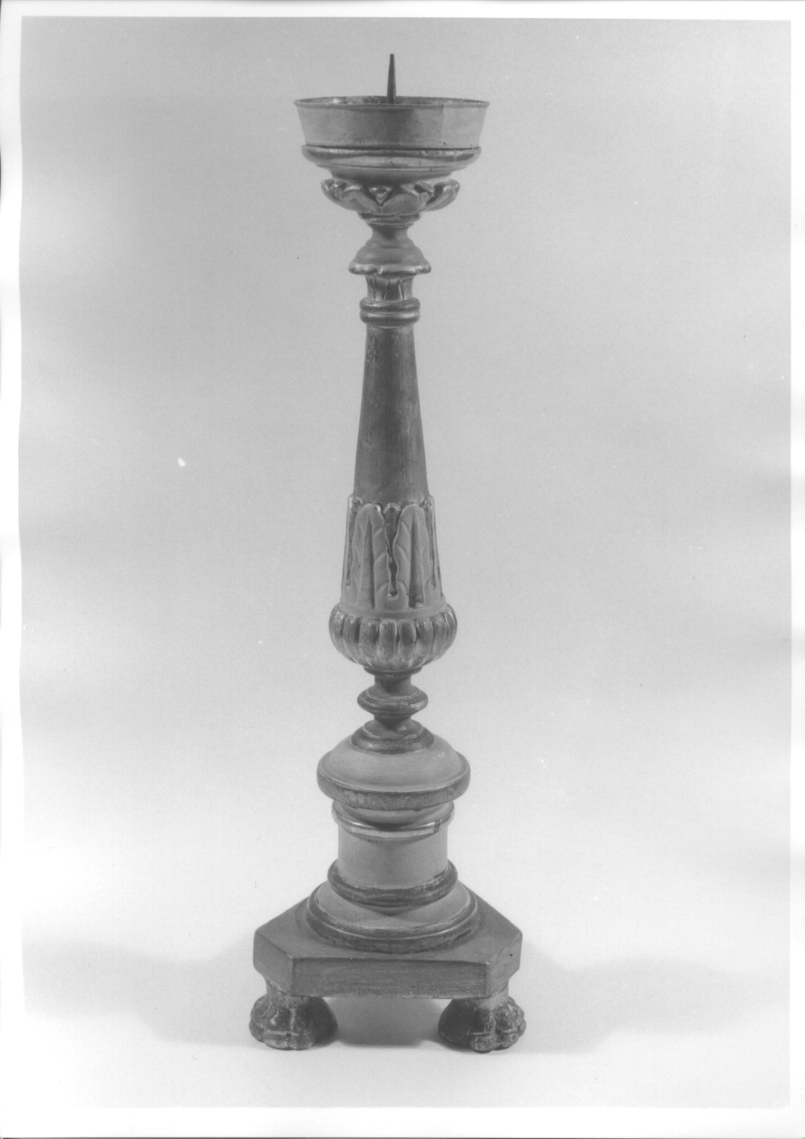 candeliere d'altare, serie - ambito piemontese (seconda metà sec. XIX)