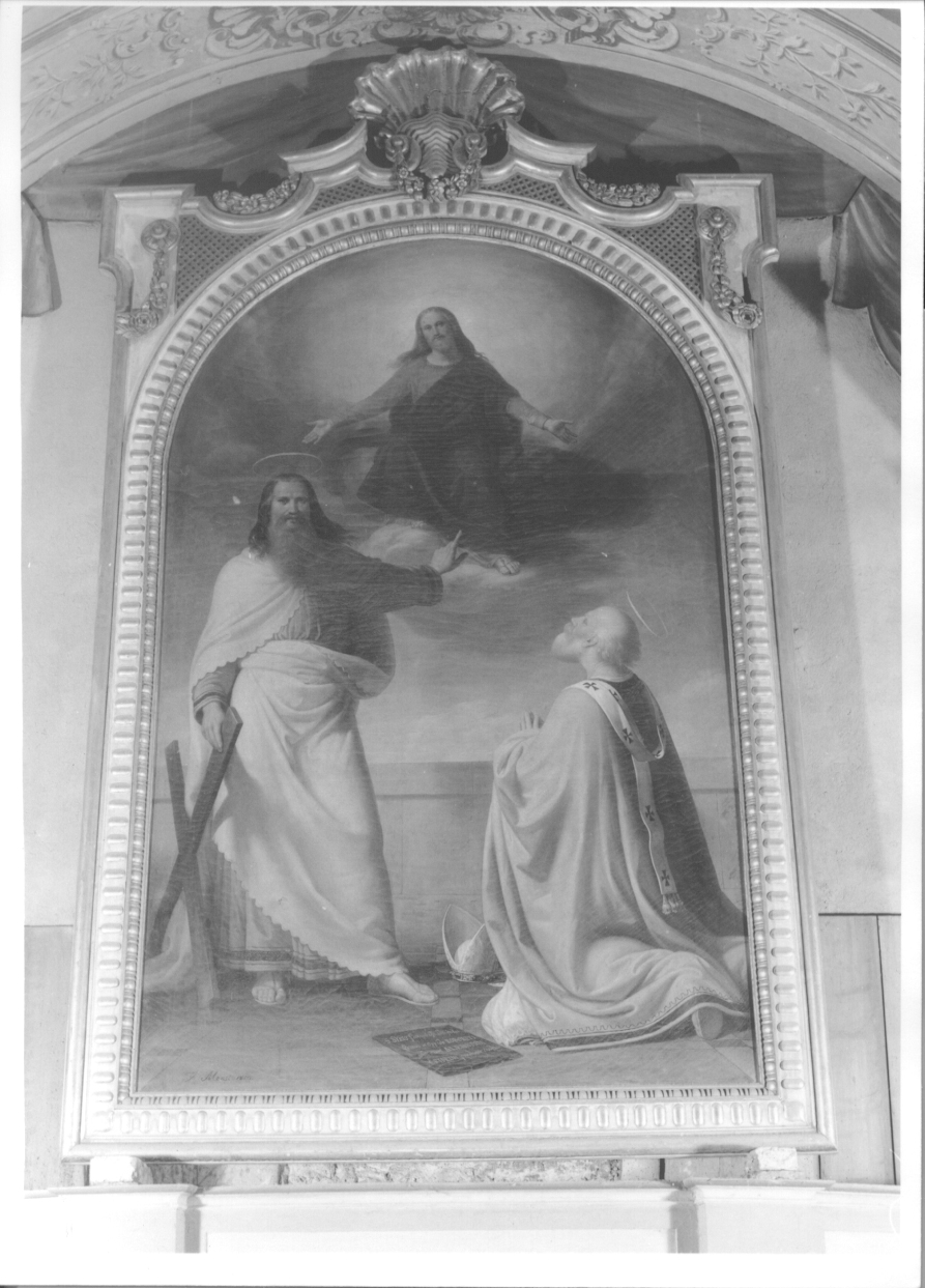Cristo in gloria con Sant'Andrea e San Siro (dipinto, opera isolata) di Mensi Francesco (primo quarto sec. XIX)