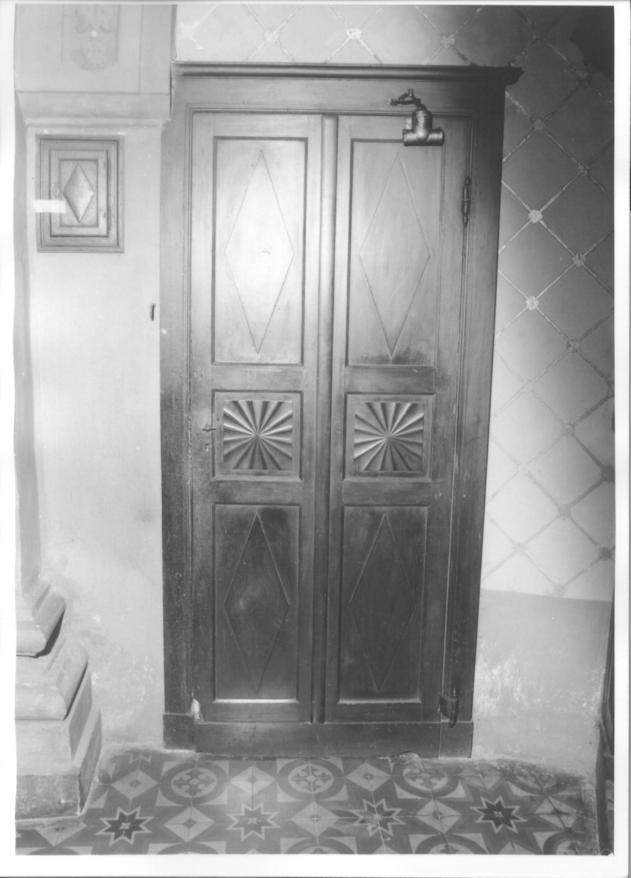 motivi decorativi geometrici (porta - a due battenti, serie) - ambito piemontese (seconda metà sec. XVIII)