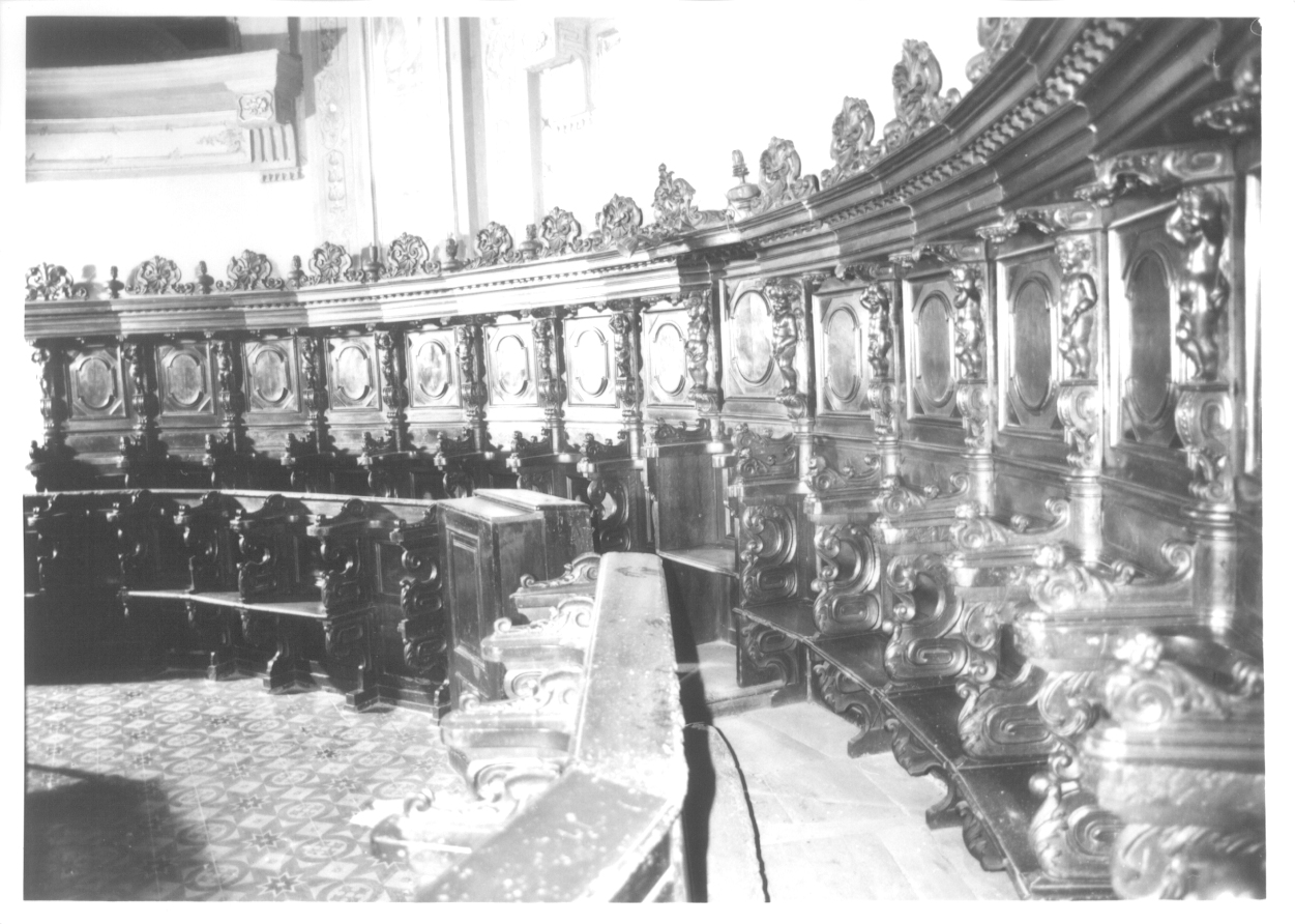 putti (stalli del coro, opera isolata) - ambito piemontese (fine sec. XVI)