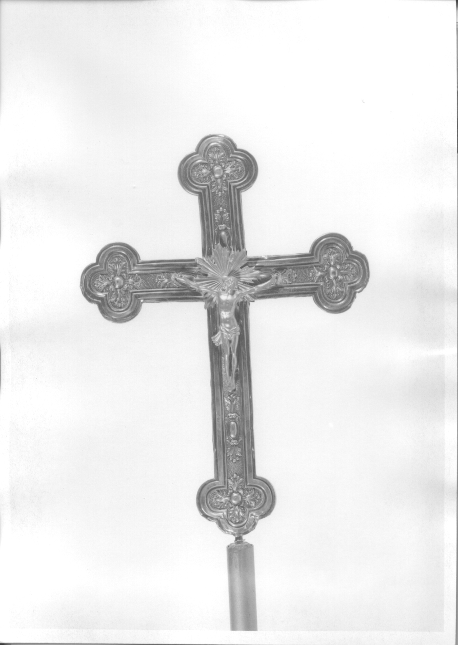 Cristo crocifisso dolente (croce processionale, opera isolata) - ambito piemontese (sec. XIX)