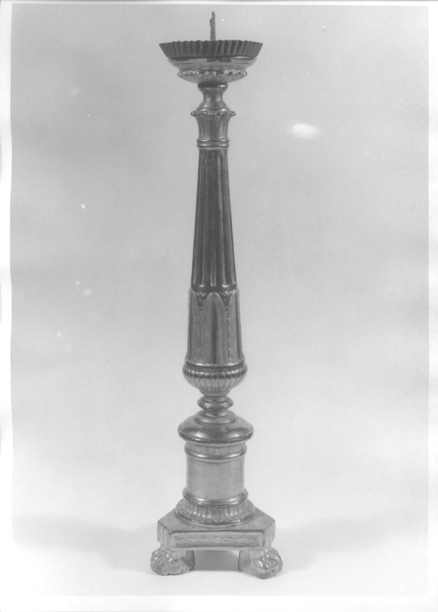 candeliere d'altare, serie - ambito piemontese (seconda metà sec. XIX)