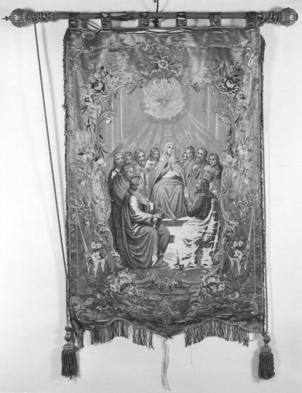 Pentecoste (decorazione pittorica, elemento d'insieme) - manifattura italiana (ultimo quarto sec. XIX)