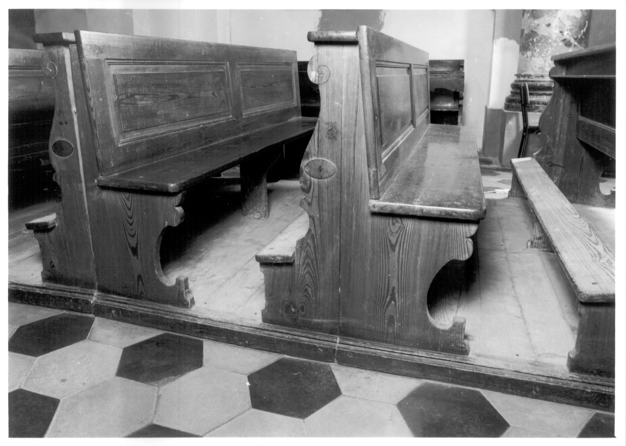 banco da chiesa, serie - ambito piemontese (primo quarto sec. XX)