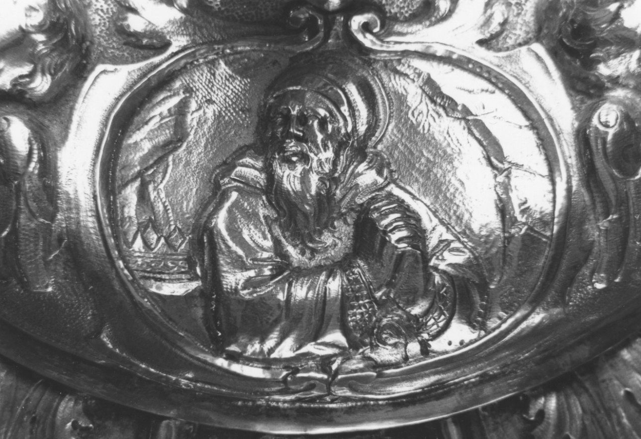 Santo (decorazione plastica, elemento d'insieme) - ambito piemontese (inizio sec. XVIII)