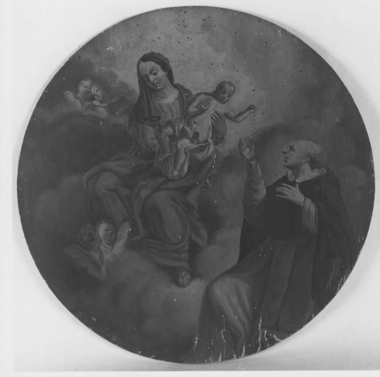 Madonna del Rosario con San Domenico (dipinto, elemento d'insieme) - bottega piemontese (fine sec. XVII)