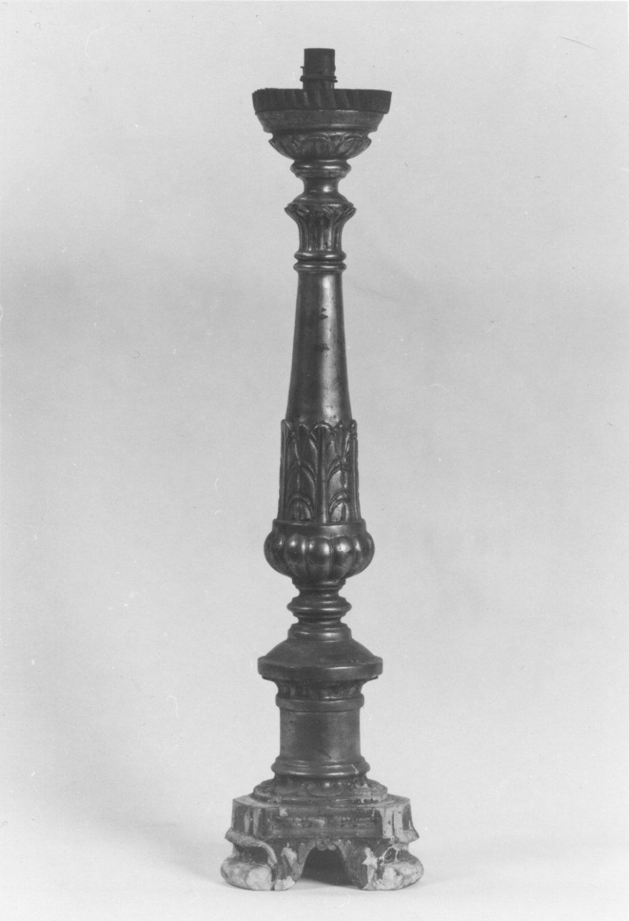 candeliere d'altare, serie - ambito piemontese (prima metà sec. XIX)