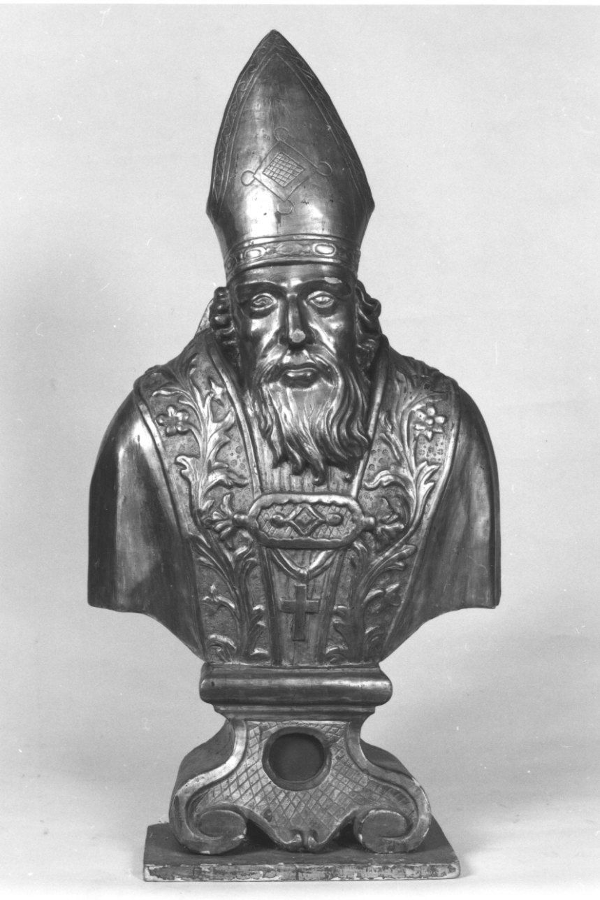 Santo vescovo (reliquiario - a busto) di Plura Carlo Giuseppe (maniera) (terzo quarto sec. XVIII)