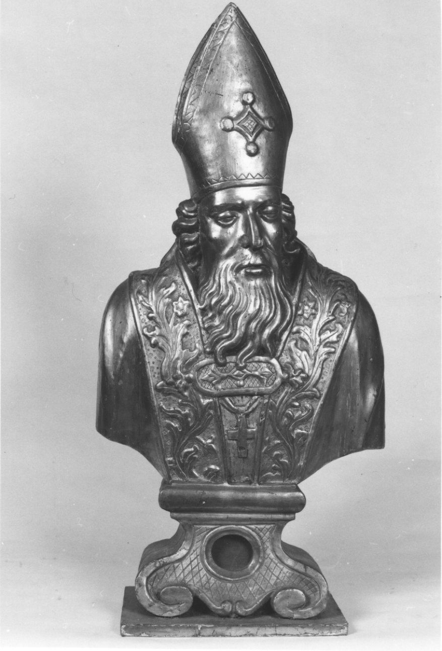 Santo vescovo (reliquiario - a busto) di Plura Carlo Giuseppe (maniera) (terzo quarto sec. XVIII)