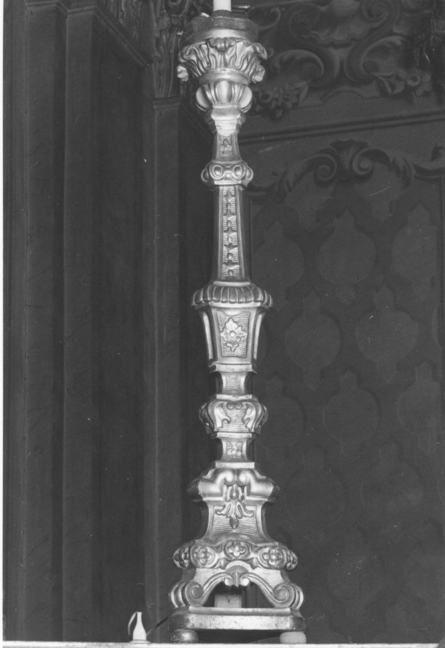 candeliere d'altare, serie - bottega piemontese (ultimo quarto sec. XIX)