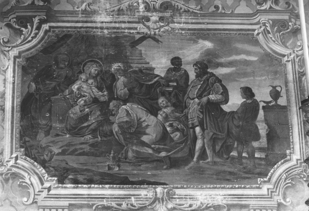 adorazione dei Re Magi (dipinto, opera isolata) - bottega piemontese (metà sec. XIX)