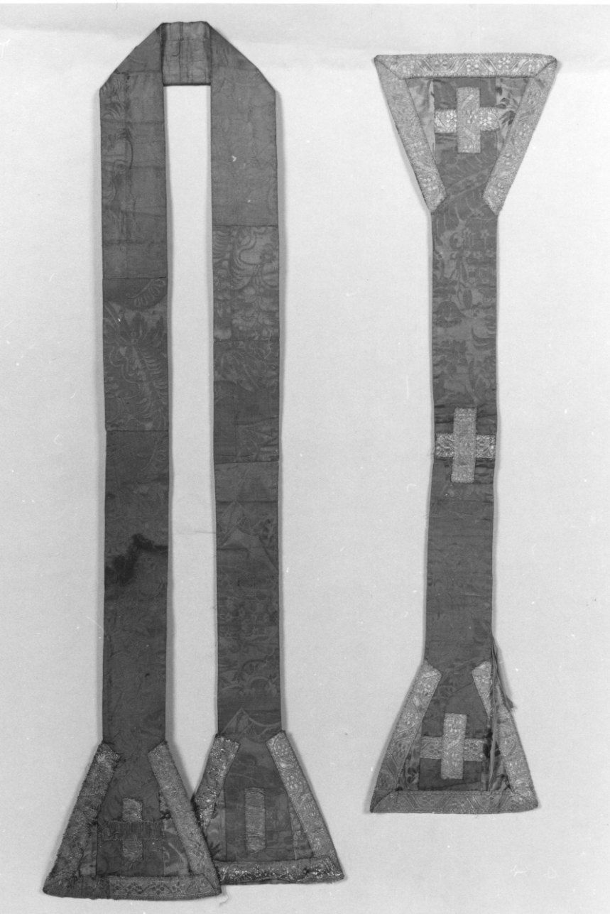 stola, elemento d'insieme - manifattura italiana (primo quarto, secondo quarto sec. XVIII, sec. XVIII)