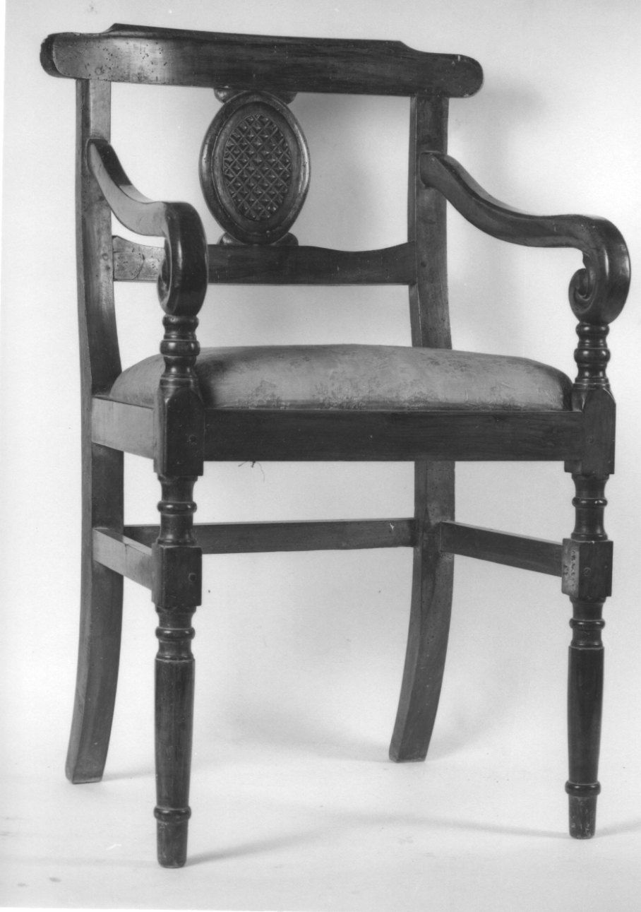 sedia, opera isolata - ambito piemontese (metà sec. XIX)