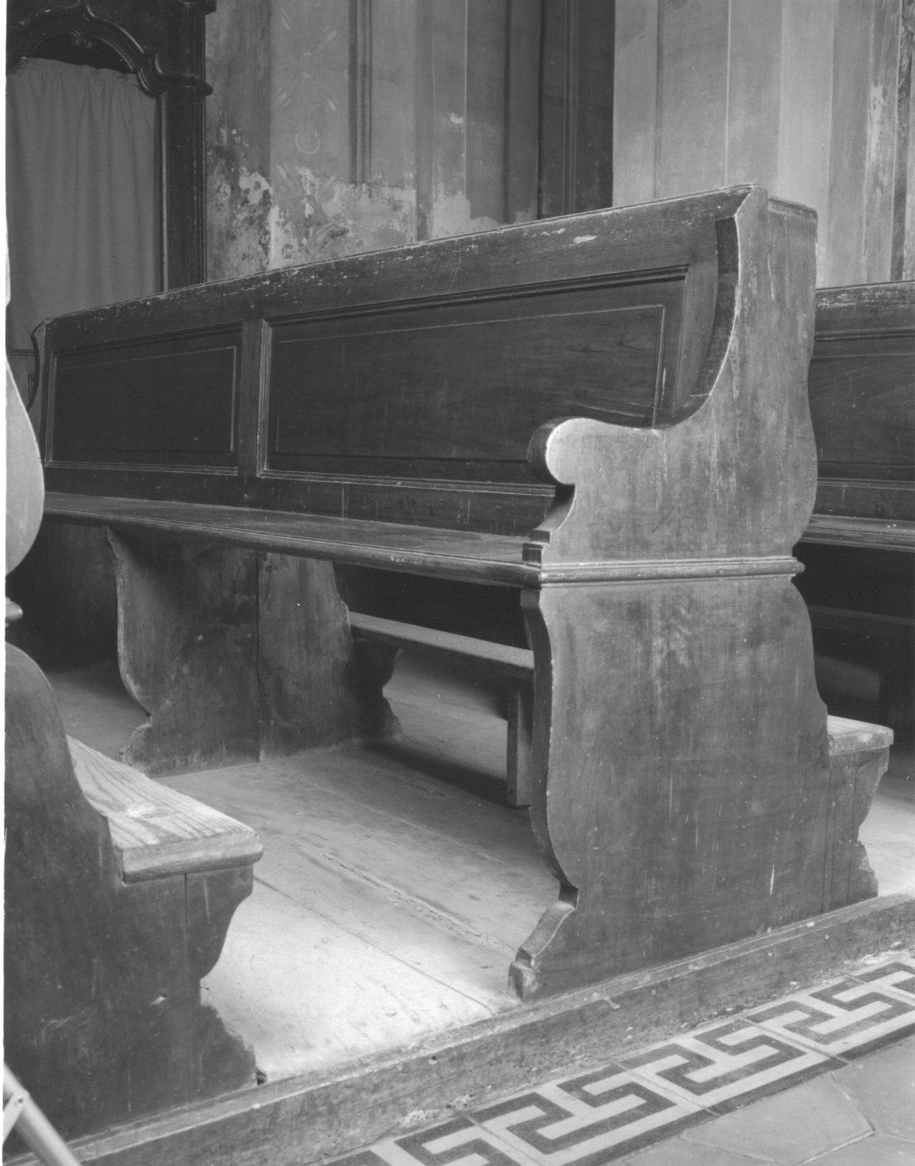 banco da chiesa, serie - ambito piemontese (fine sec. XVIII)