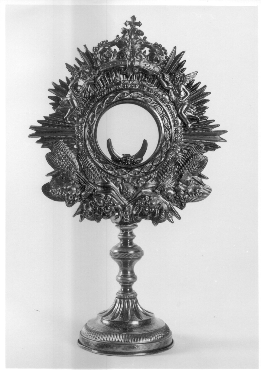simboli eucaristici (ostensorio - a raggiera, opera isolata) - ambito piemontese (seconda metà sec. XIX)