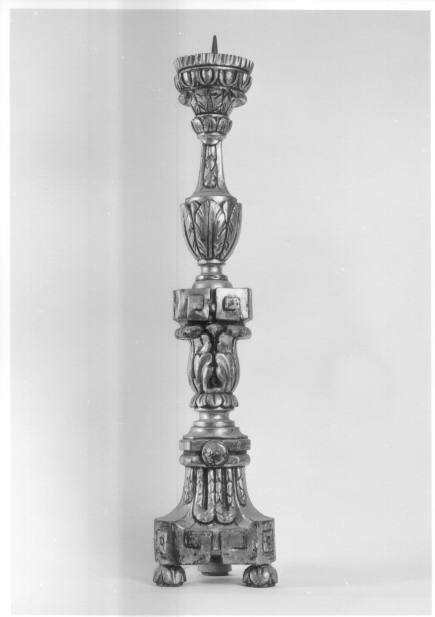 candeliere d'altare, serie - ambito piemontese (prima metà sec. XIX)