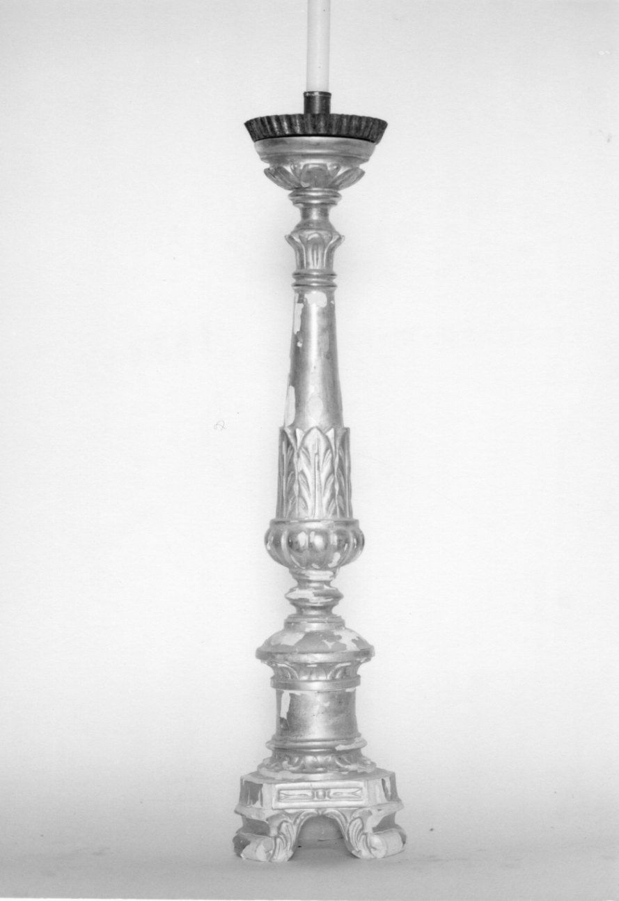 candeliere d'altare, serie - ambito piemontese (metà sec. XIX)