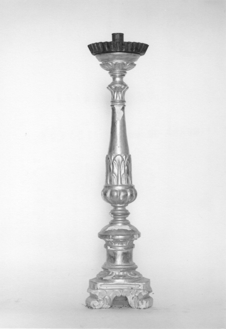 candeliere d'altare, serie - ambito piemontese (metà sec. XIX)