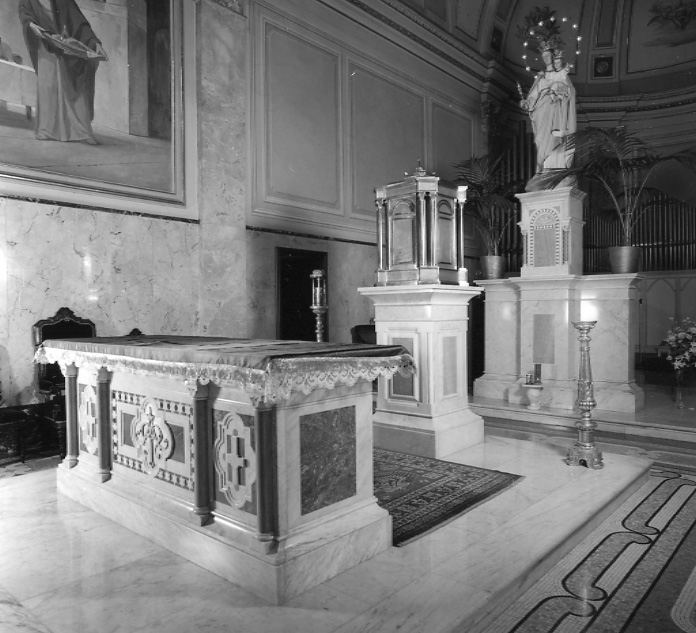 monogramma mariano (altare maggiore, opera isolata) - produzione piemontese (fine sec. XIX)