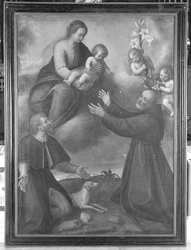 Madonna con Bambino, San Rocco e San Felice da Cantalice (dipinto, opera isolata) di Caccia Orsola Maddalena (prima metà sec. XVII)